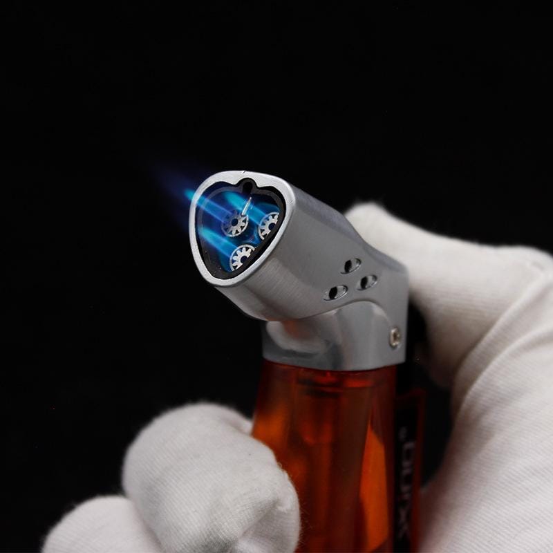 Refillable Fancy Jetflame Lighter, Windproof Blue Flame Lighters, Fuel Visible Smoking Gadget, Mini Triple Torch Cigar Jet Lighter Refillable Fancy Jetflame Lighter, Windproof Blue Flame Lighters, Fuel Visible Smoking Gadget, Mini Triple Torch Cigar Jet Lighter